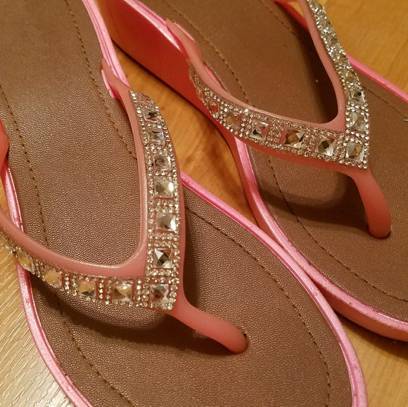 pink jeweled sandals